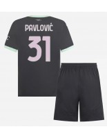 Otroške Nogometnih dresov AC Milan Strahinja Pavlovic #31 Tretji 2024-25 Kratki rokavi (+ hlače)